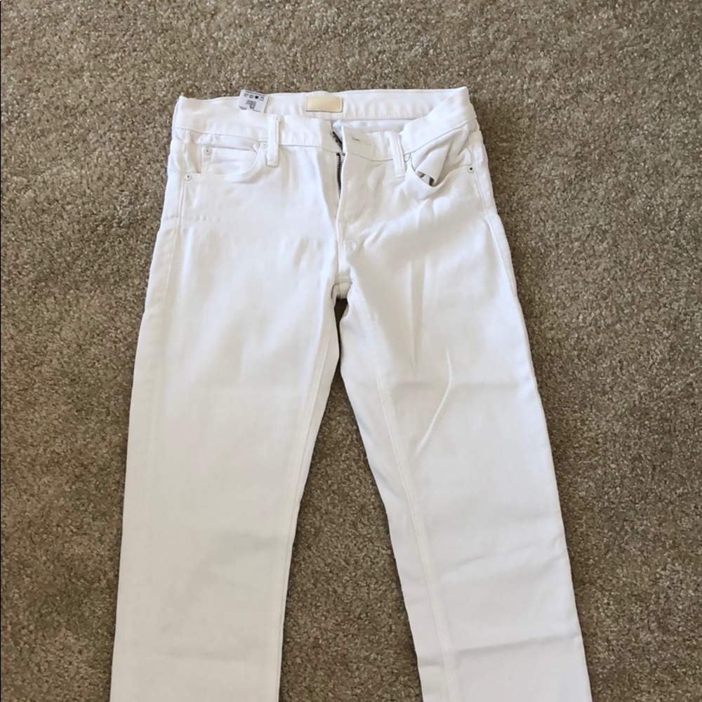 MOTHER WHITE BOOTCUT JEANS